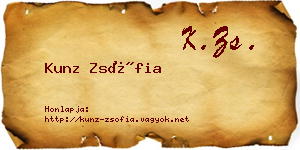 Kunz Zsófia névjegykártya