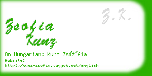 zsofia kunz business card